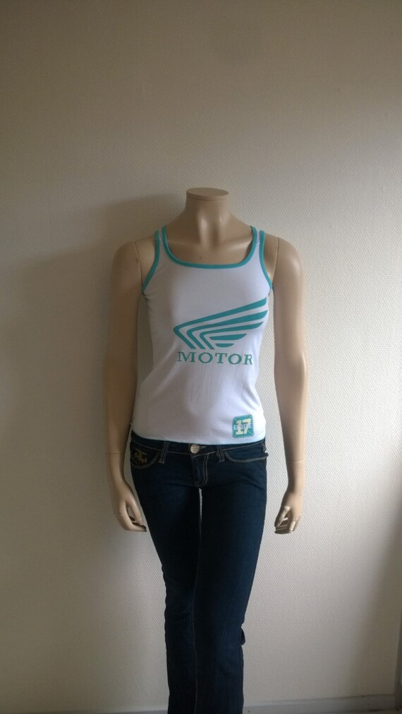 Vintage 90s top Fitted Mesh Tank top Sleeveless te