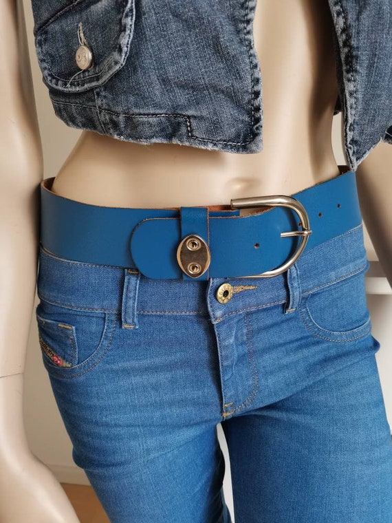 1990s Wide Belt//Blue belt