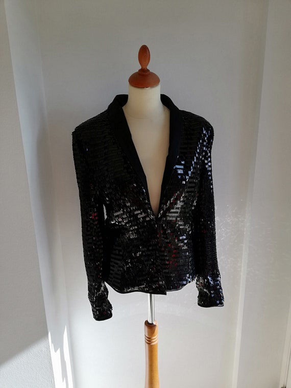 vintage 90s jacket sequin blazer fitted jacket bol