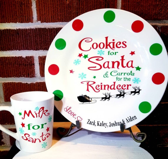 cookies for santa plate and mug set