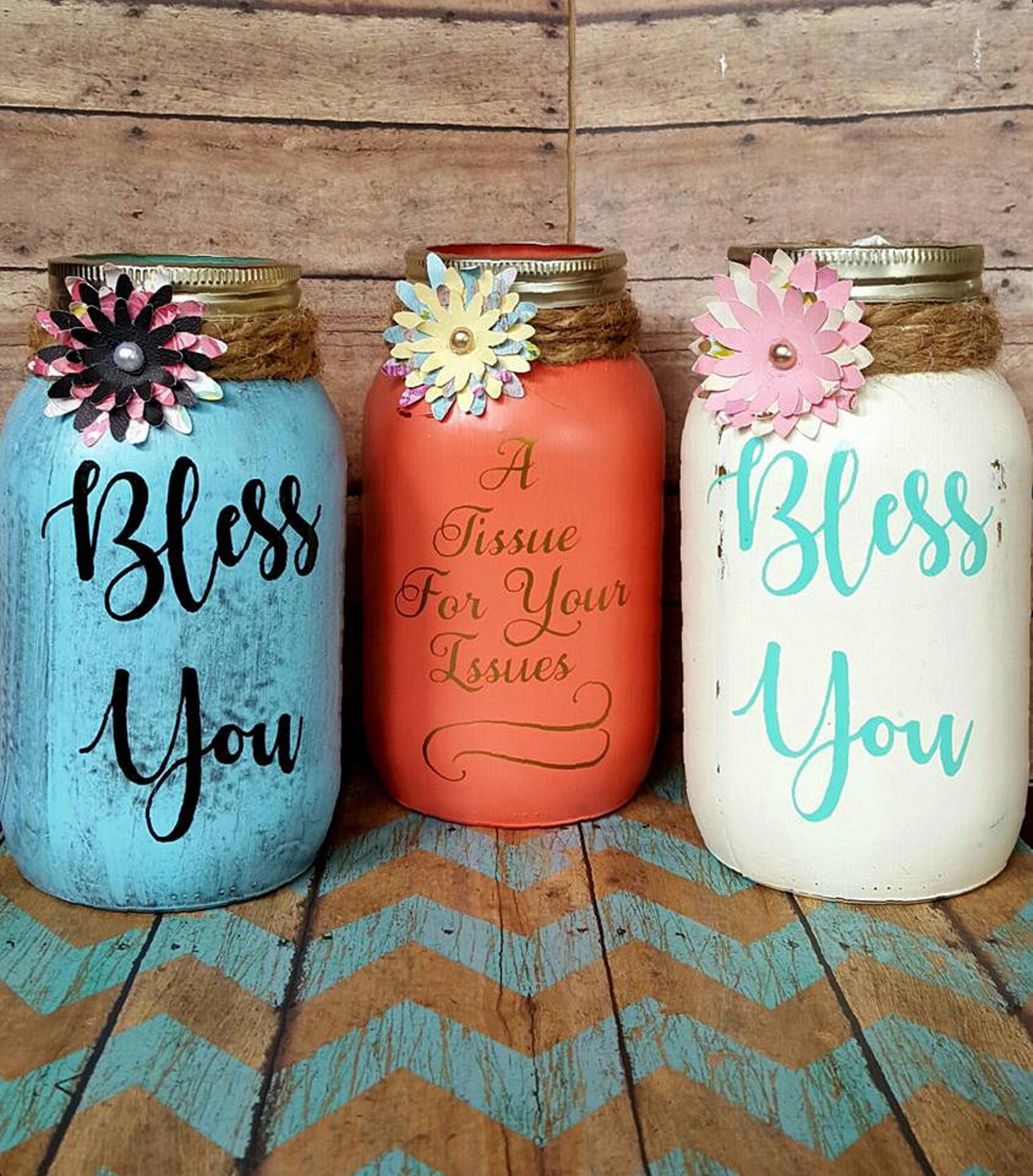 Bless You Mason Jars Tissue Jar Kleenex Jar Teacher Gift Etsy
