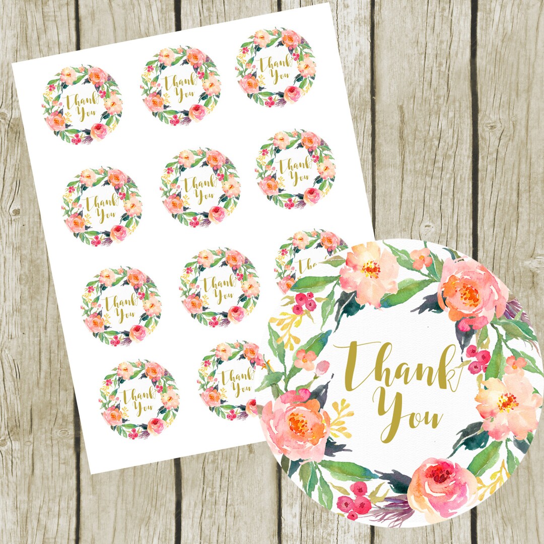 Thank You Tags Printable. 2 Round Labels. Instant Download. Thank You ...