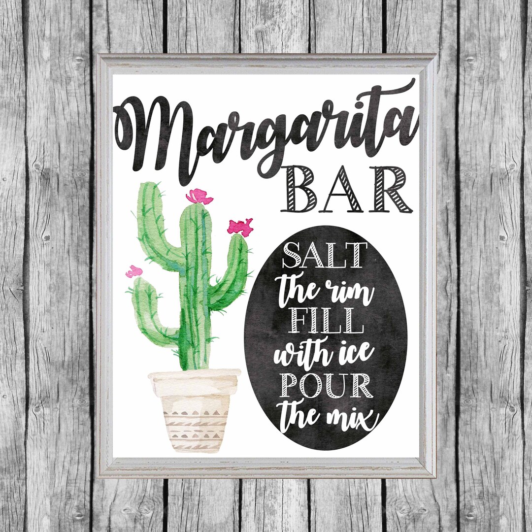 Margarita Bar Sign 8x10. Printable Bridal Shower Fiesta Margarita Bar ...