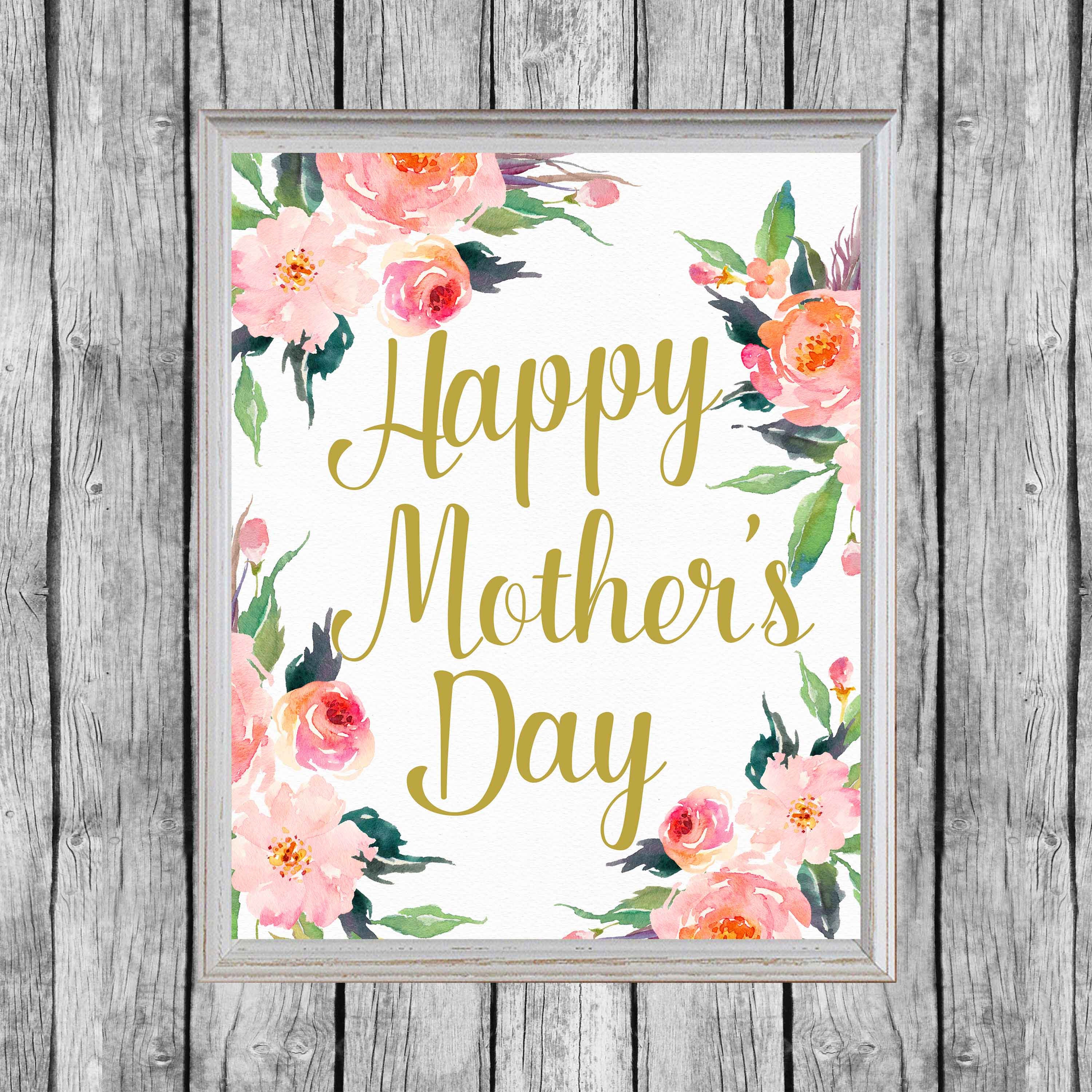 Happy Mother's Day Sign. Instant Download 8x10. Printable - Etsy