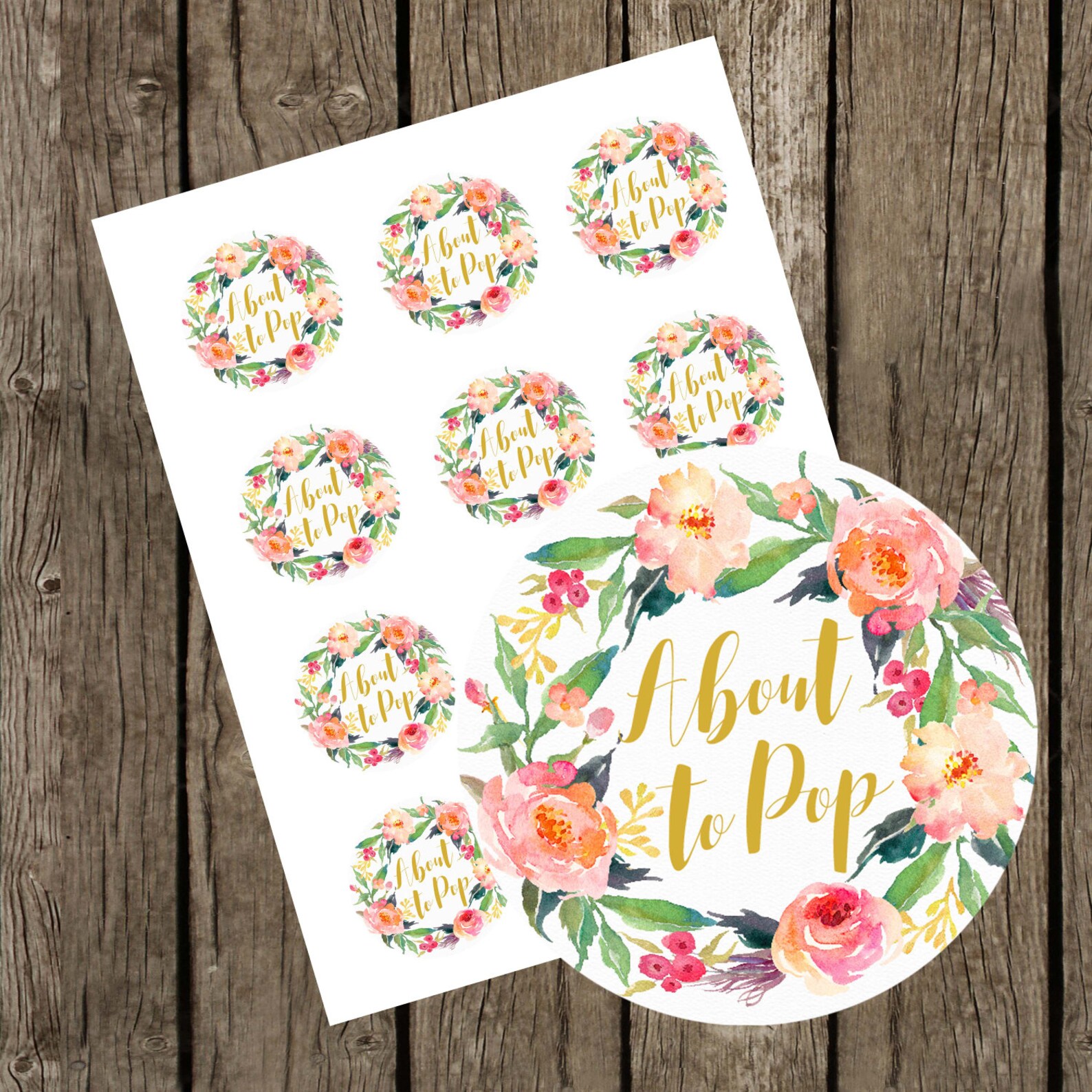 About to Pop Tags Printable. 2 Round Tags. Instant | Etsy