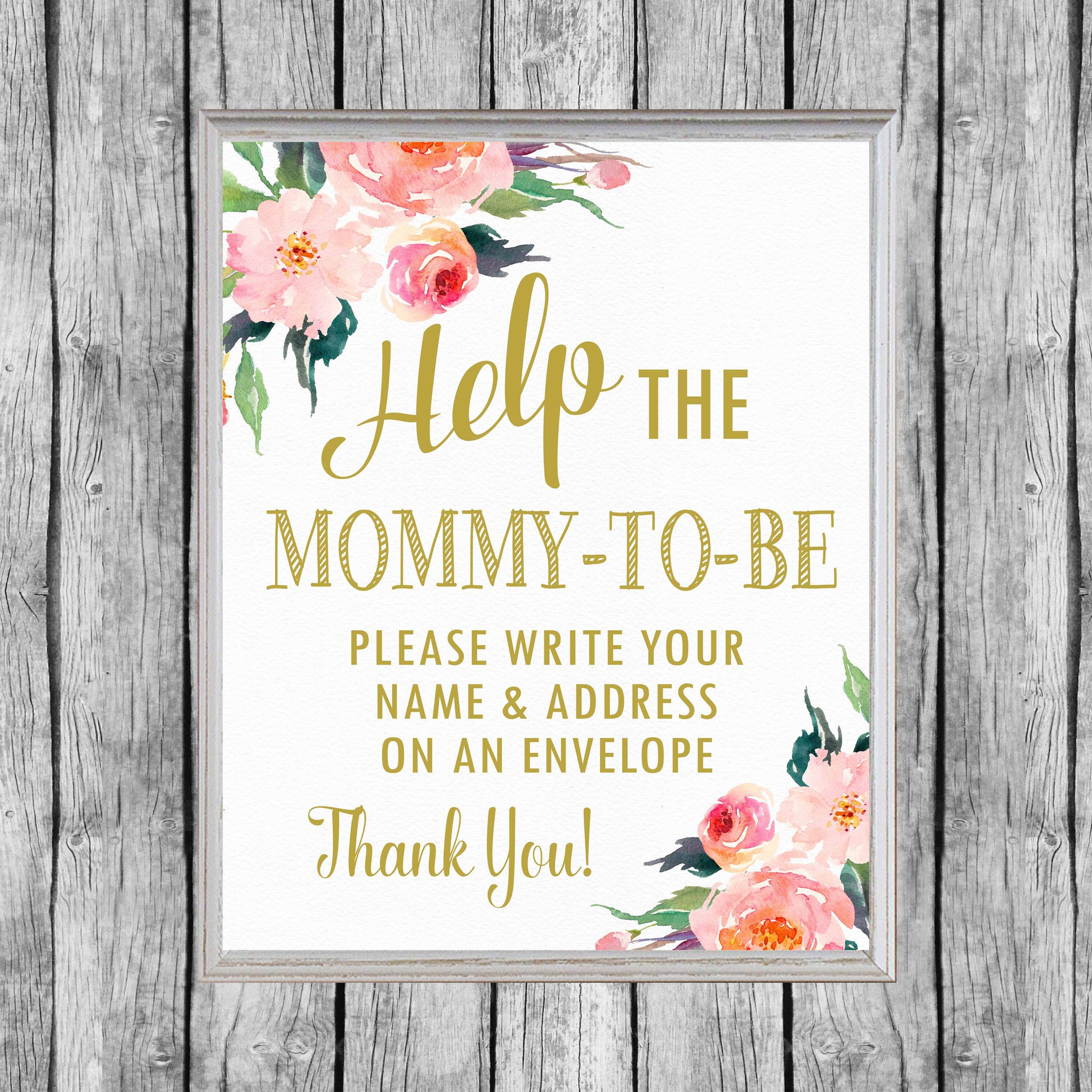 Baby Shower Address An Envelope Sign. Instant Download. | Etsy