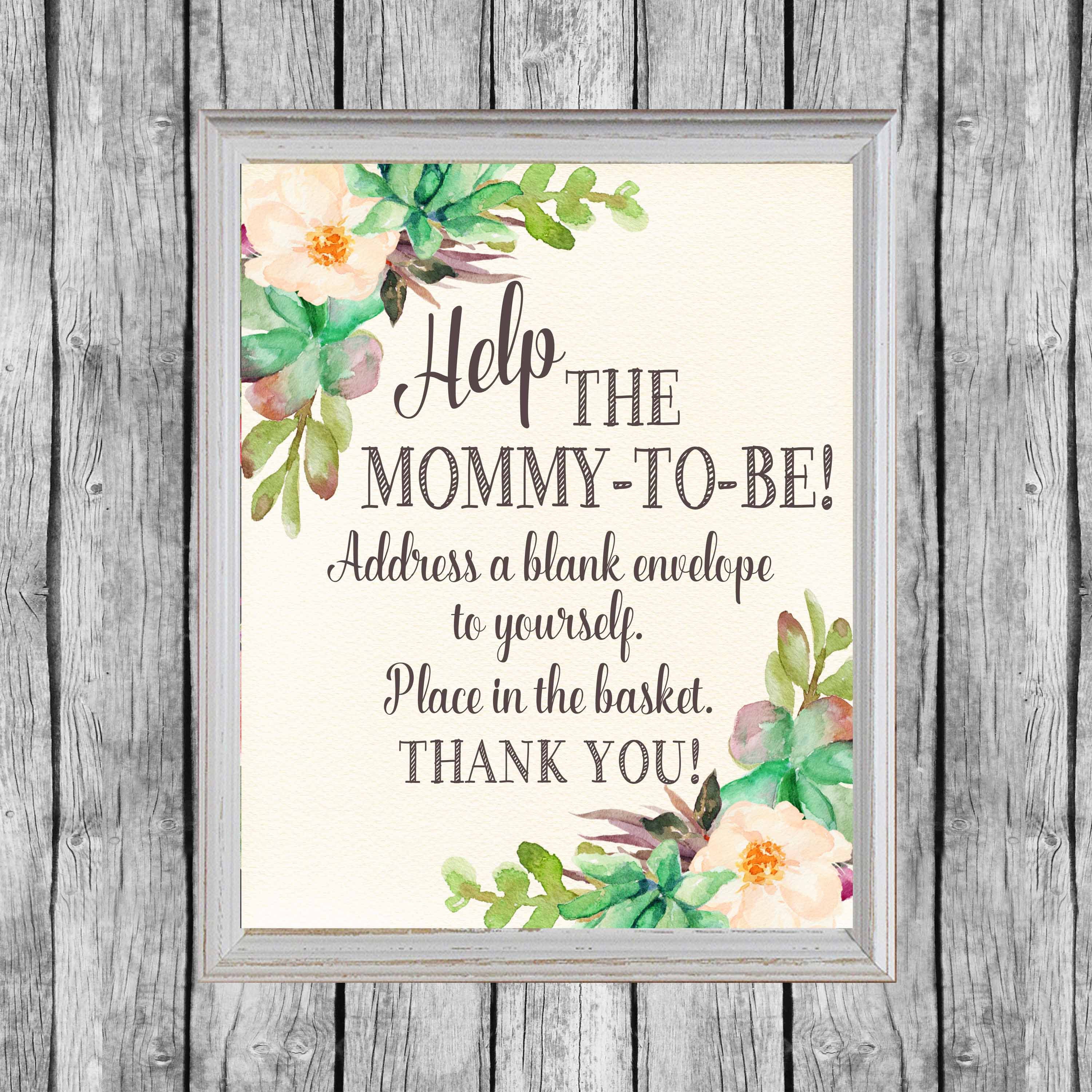 Baby Shower Address An Envelope Sign. Baby Shower Sign. Etsy