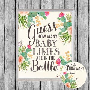 Guess How Many Fiesta Games Sign. Baby Shower Fiesta Game Sign 8x10, Digital File, Instant Download. Bridal Shower Games Printable.