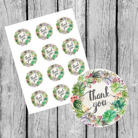 Thank You Tags Printable. 2 Round Tags. Instant | Etsy