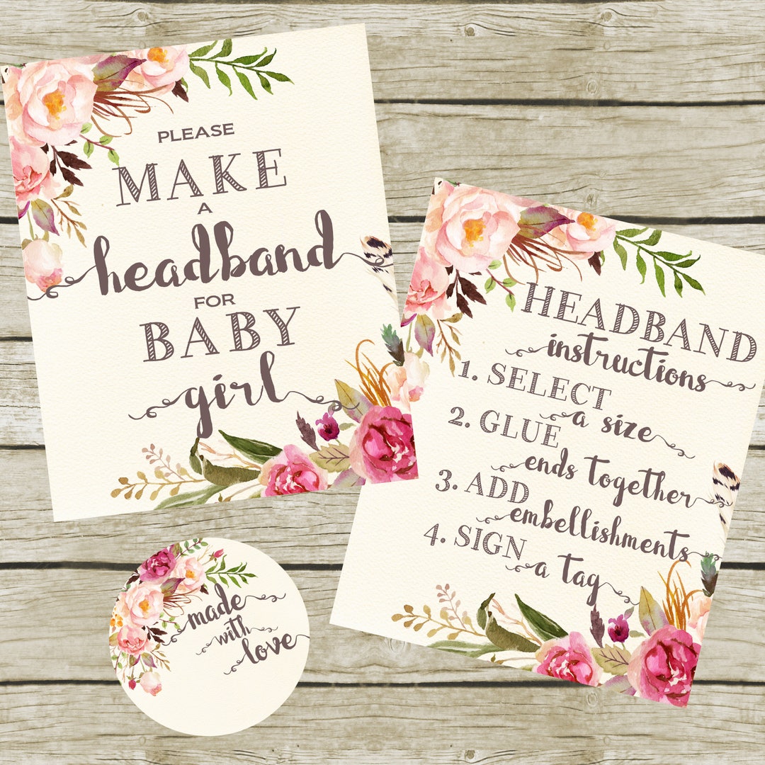 Headband Making Station Sign. Baby Shower Headband Making Etsy