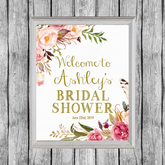 Bridal Shower Welcome Sign Door Poster 16x20 Printable Decor