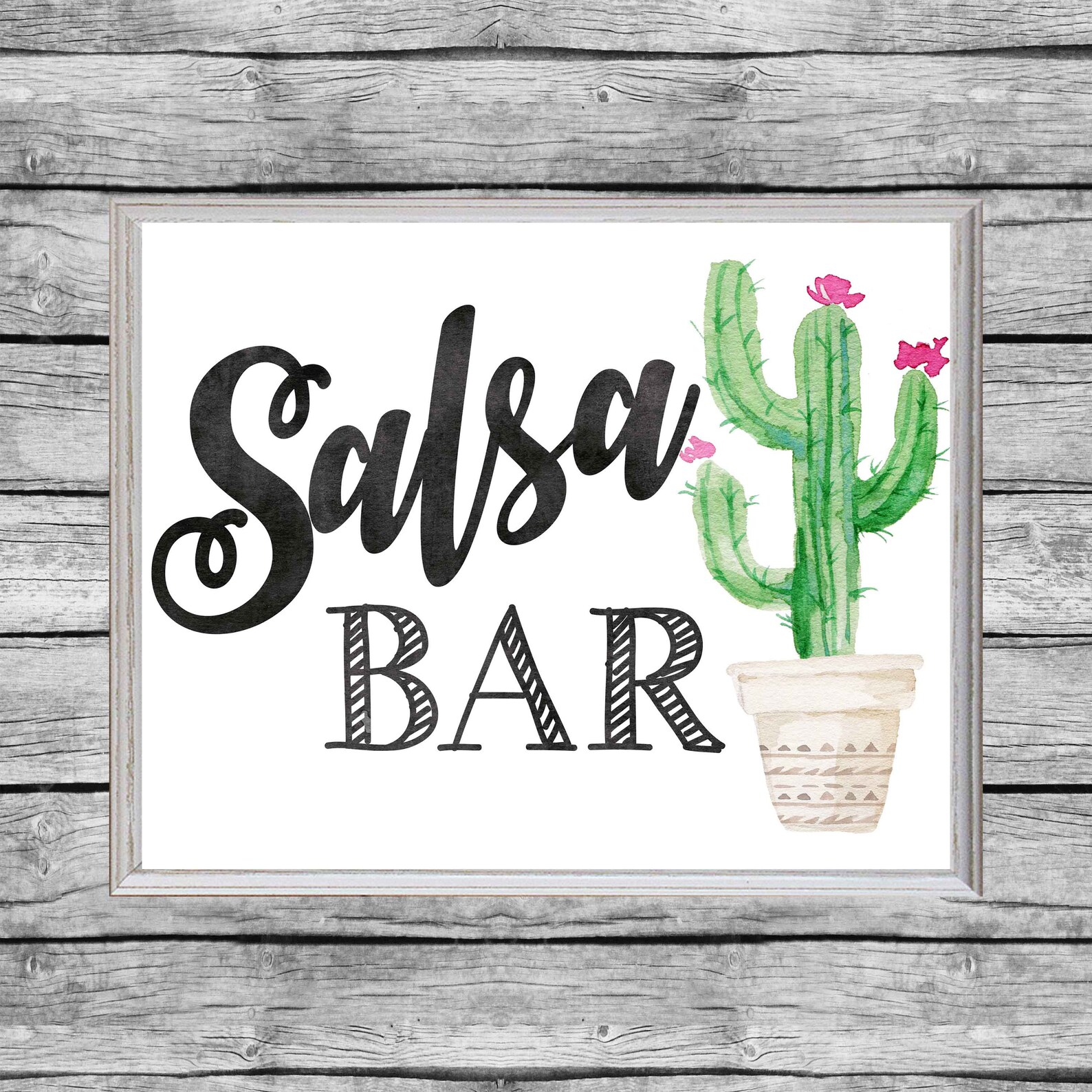 Salsa Bar Sign. Salsa Bar Printable. Baby Shower Fiesta Sign. Etsy