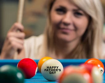 Father's Day Gift - Custom Personalized Laser Engraved Billiard Cue Ball - Dad, Grandfather, Husband