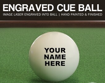 Custom Laser Engraved Billiard Cue Ball - Personalized Gift for Birthday or Christmas!