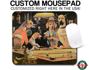 dogs playing pool on black velvet