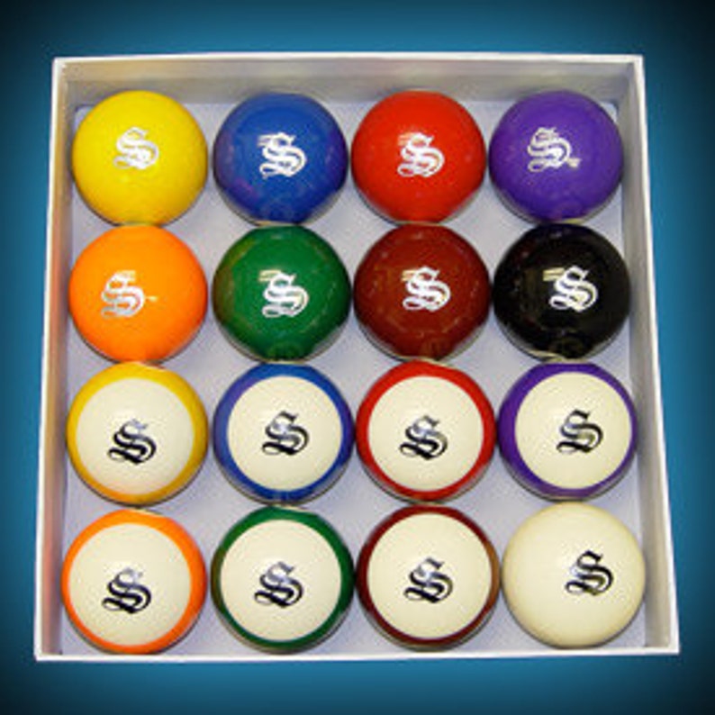 Custom Engraved Pool Ball Set Personalized Birthday or Father/'s Day Gift
