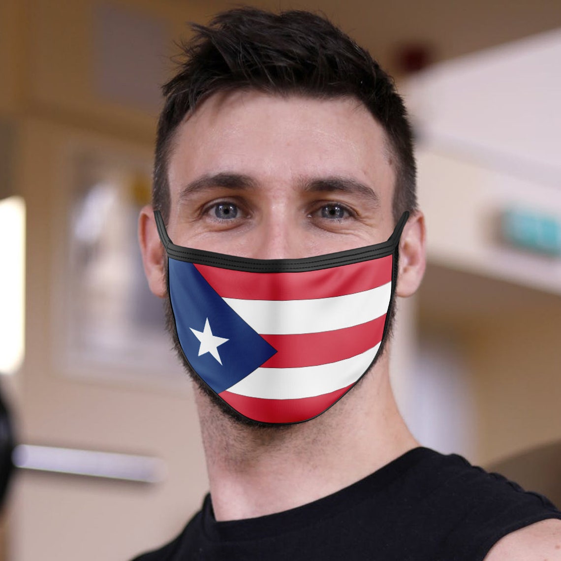 Puerto Rico Flag Face Mask Unisex Reusable Washable 3 Layer Etsy