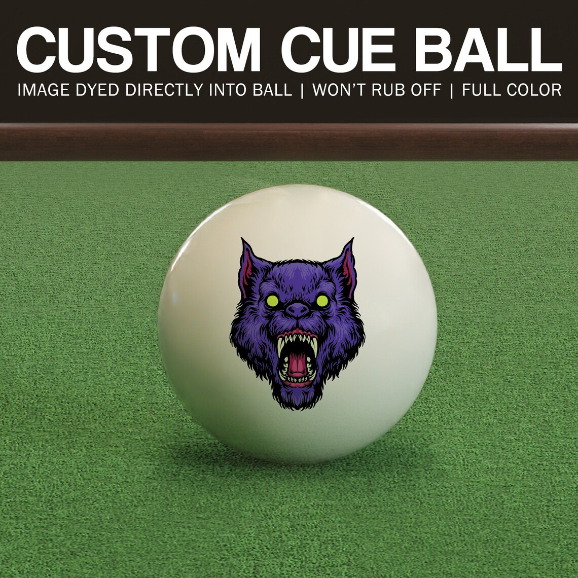 Werewolf Head Custom Pool and Billiard Cue Ball Great Gift Etsy