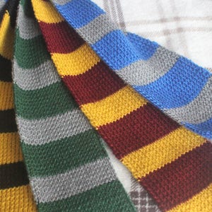 Knitted wizard school scarves
