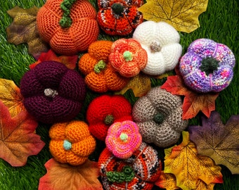 Mini crochet pumpkins