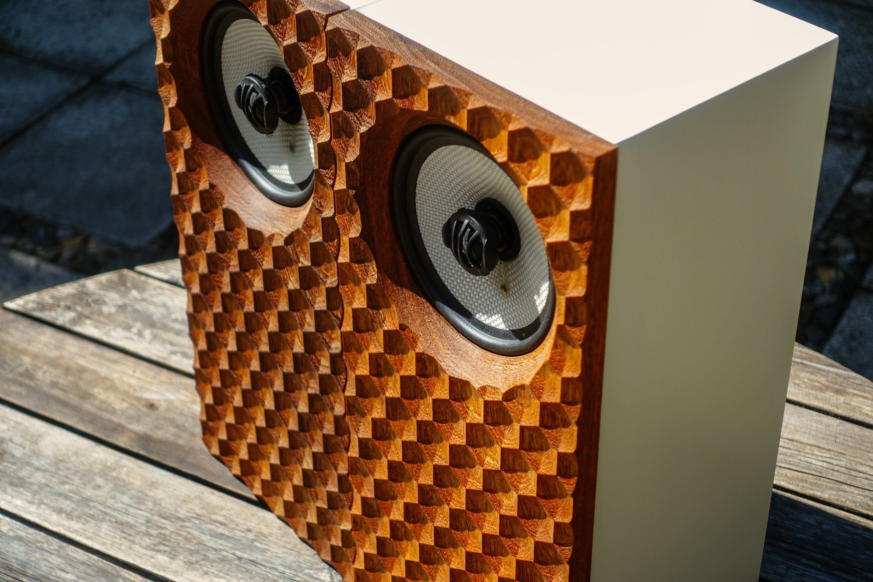 Passive Bookshelf Speakers Hardwood Fronts 3D Design Etsy UK