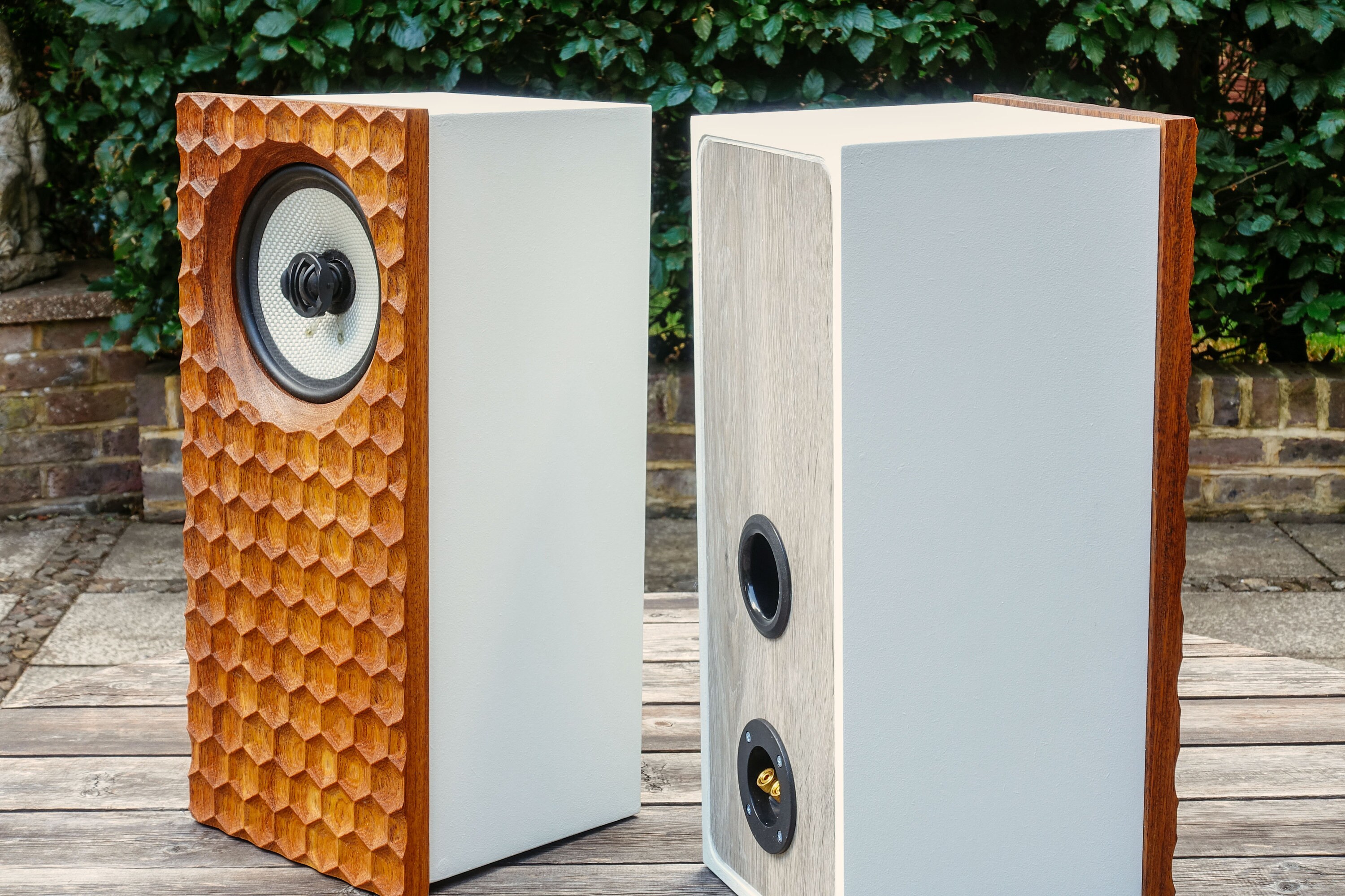 Passive Bookshelf Speakers Hardwood Fronts 3D Design Etsy UK