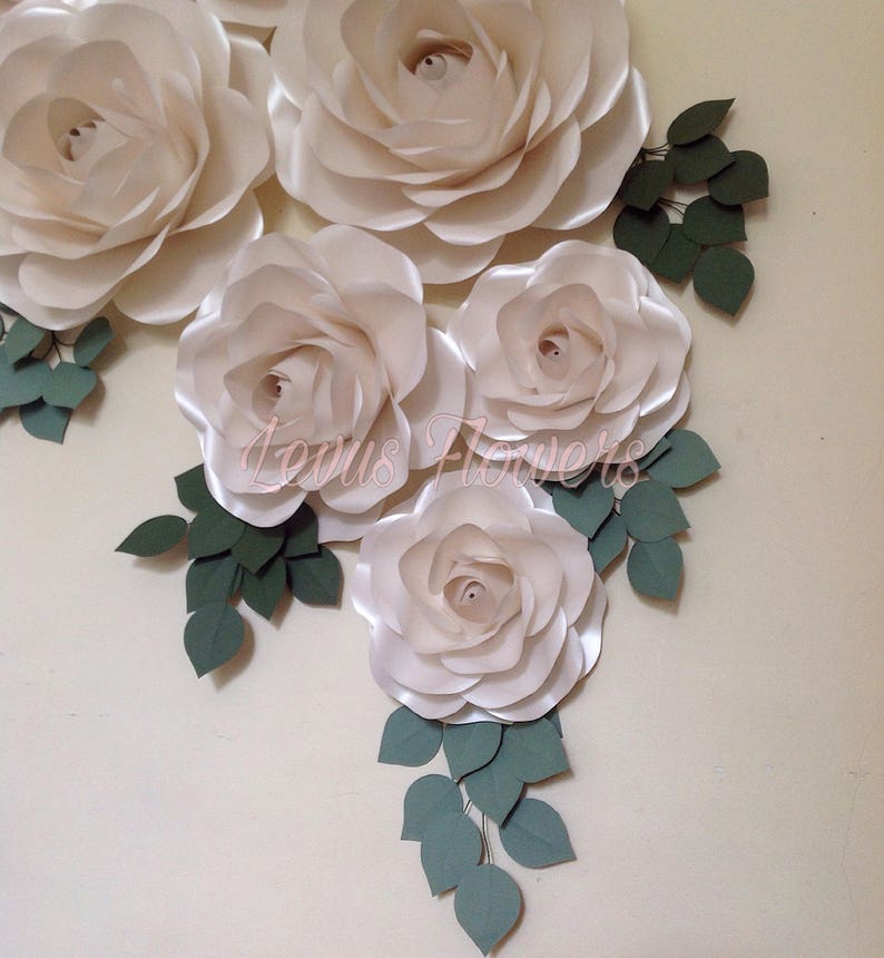 Large Paper Flowers Wall Decor Paper Flowers Wedding Decor Etsy