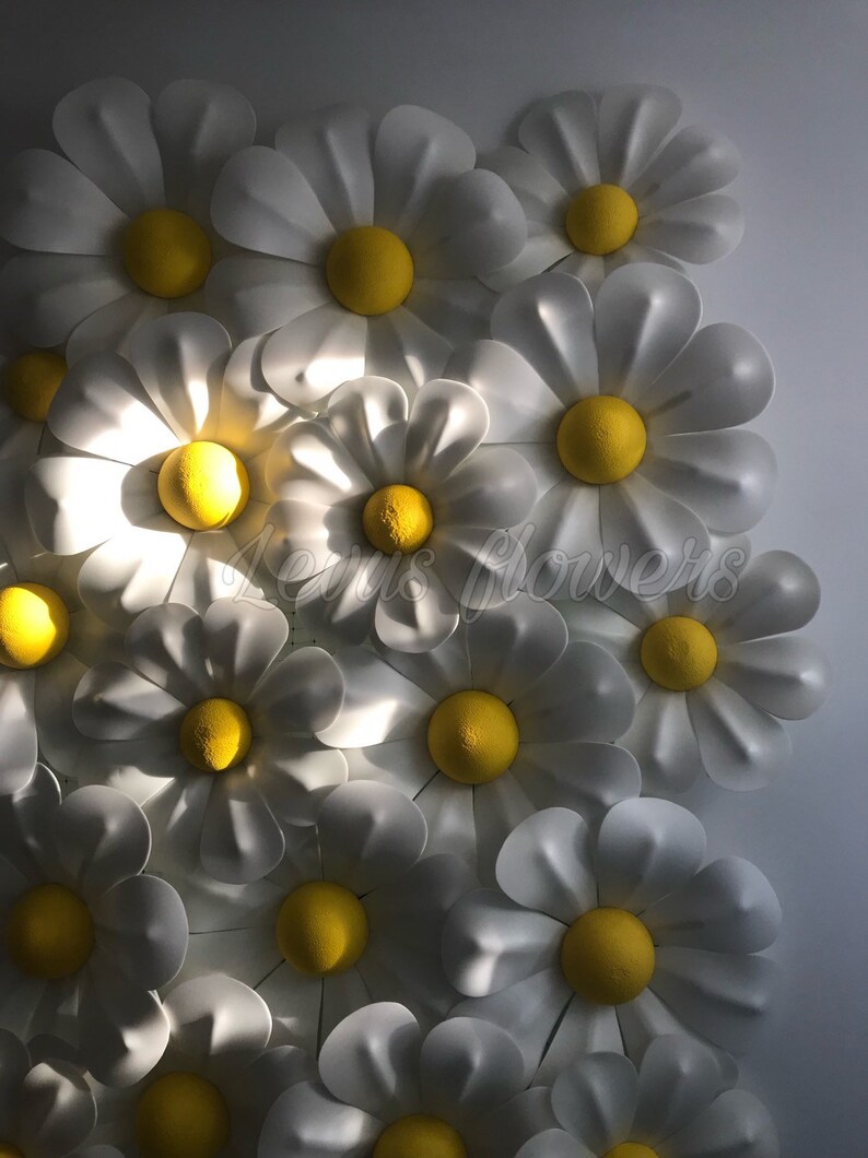 Large Foam Flowers Wall Decor Large Daisy Wall Decor Giant Etsy