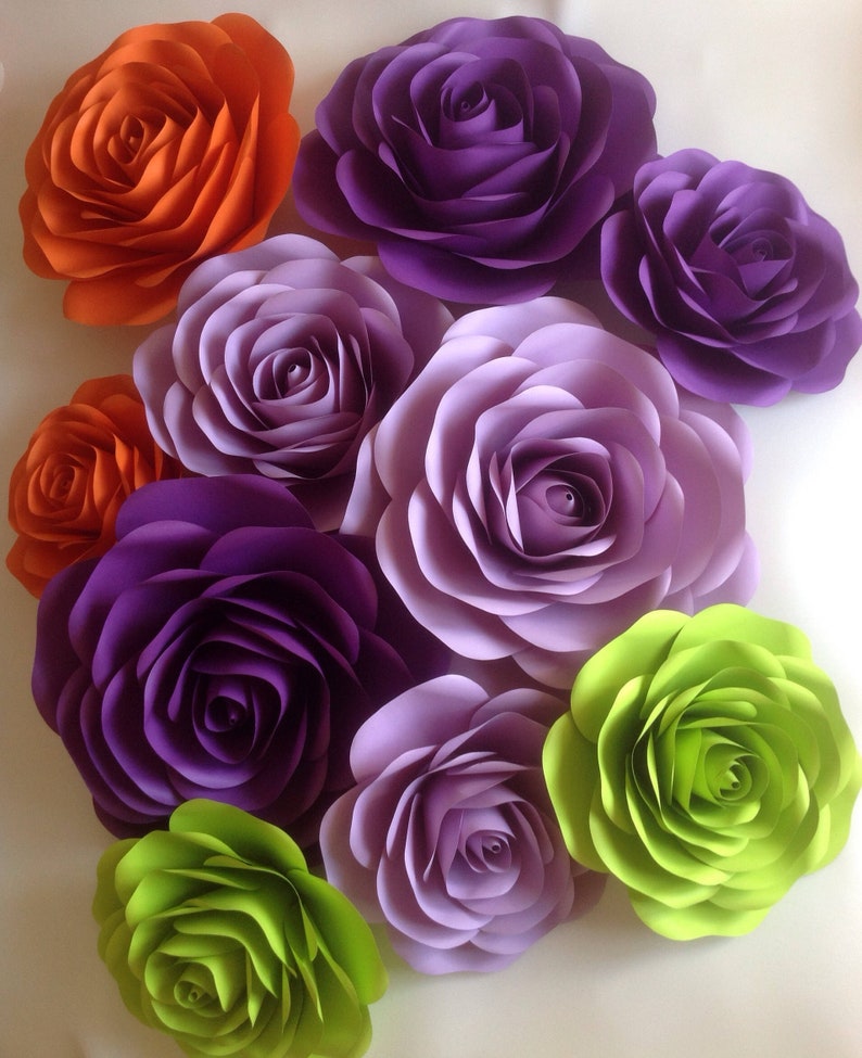 Paper Flowers Wall Decor Large Paper Flowers Wall Decor Etsy