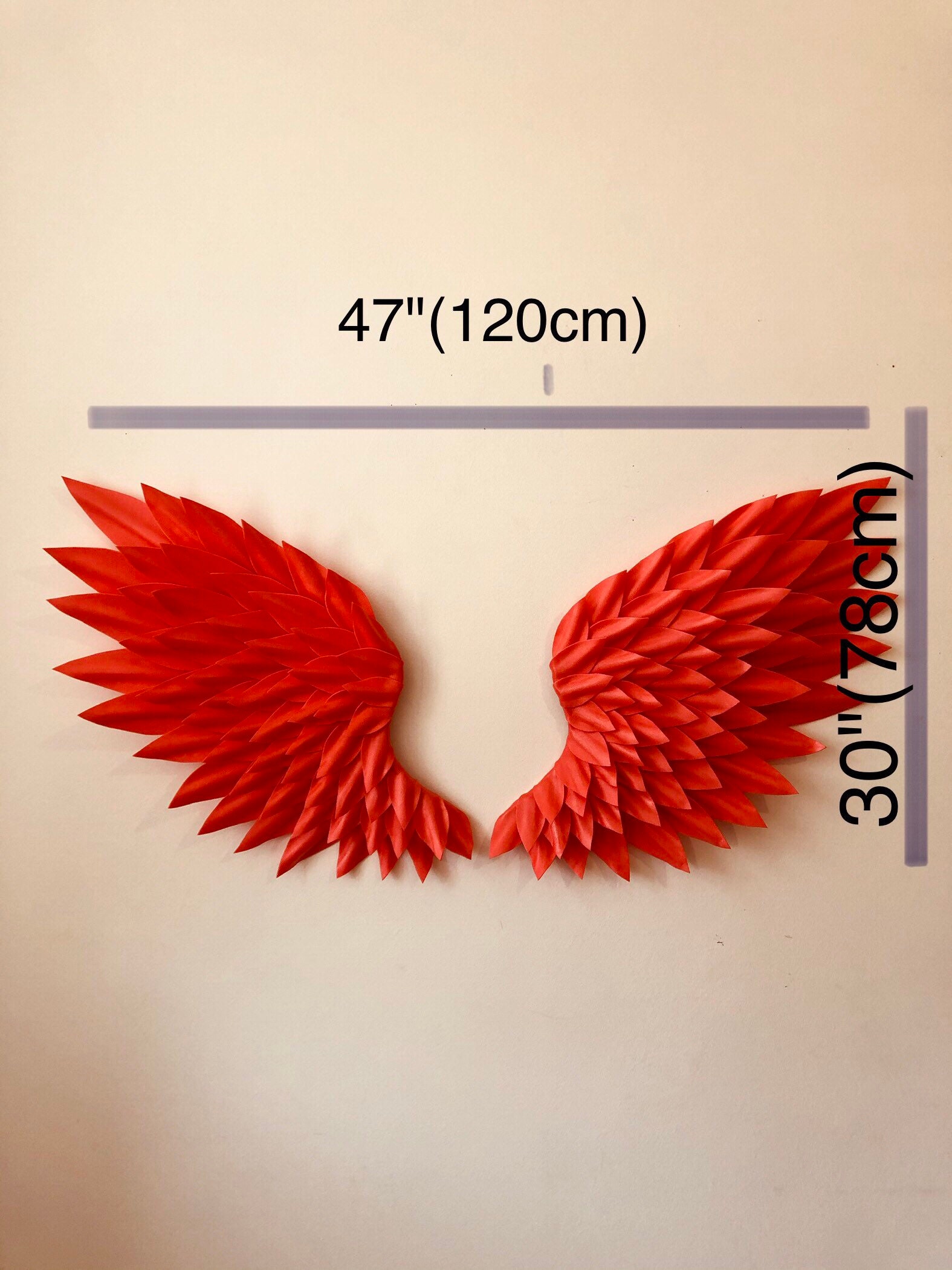 Red Angel Wings Angel Wings Wall Decor Large Angel Wings Etsy