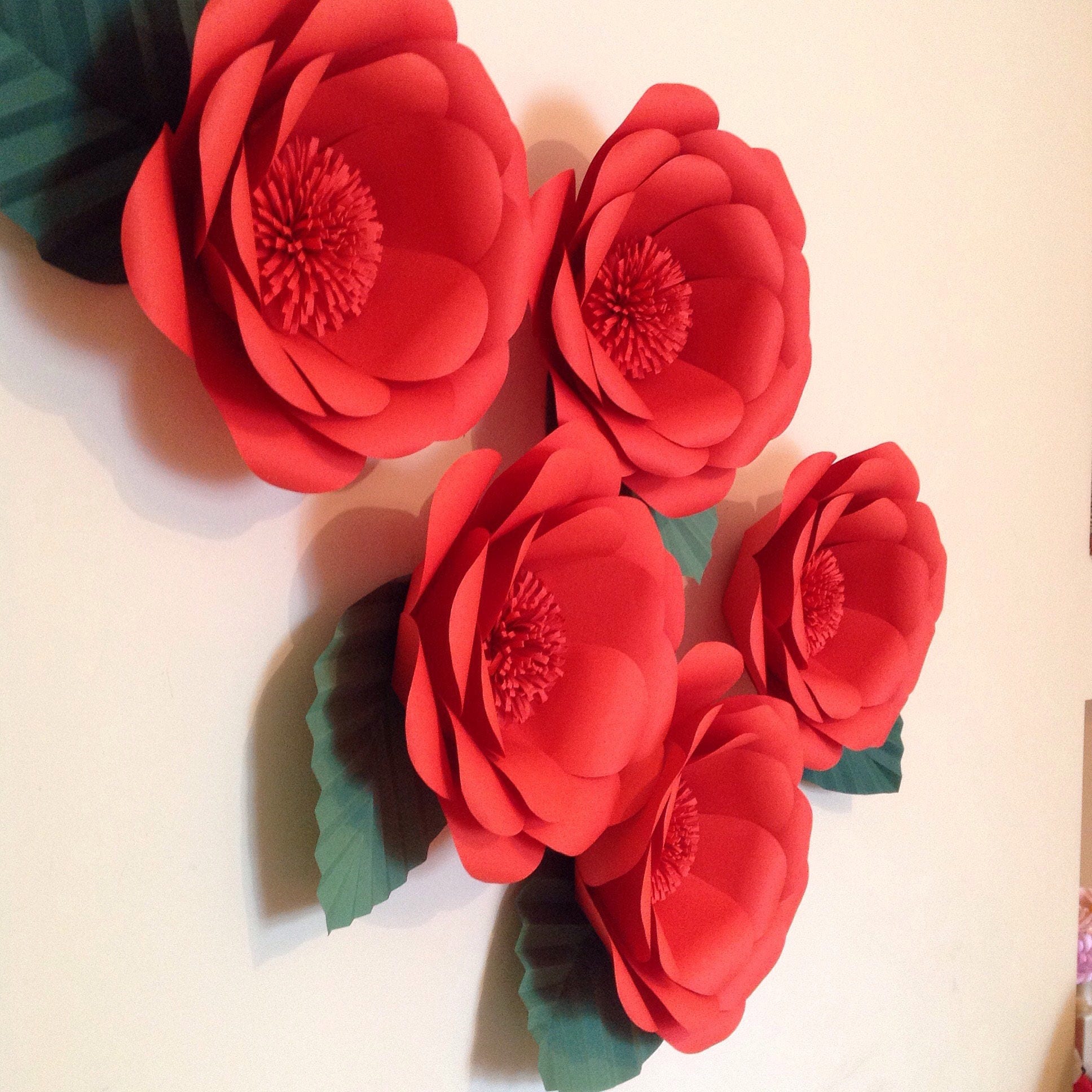 Set Paper Flowers Backdrop Large Paper Flowers Wall Decor Etsy
