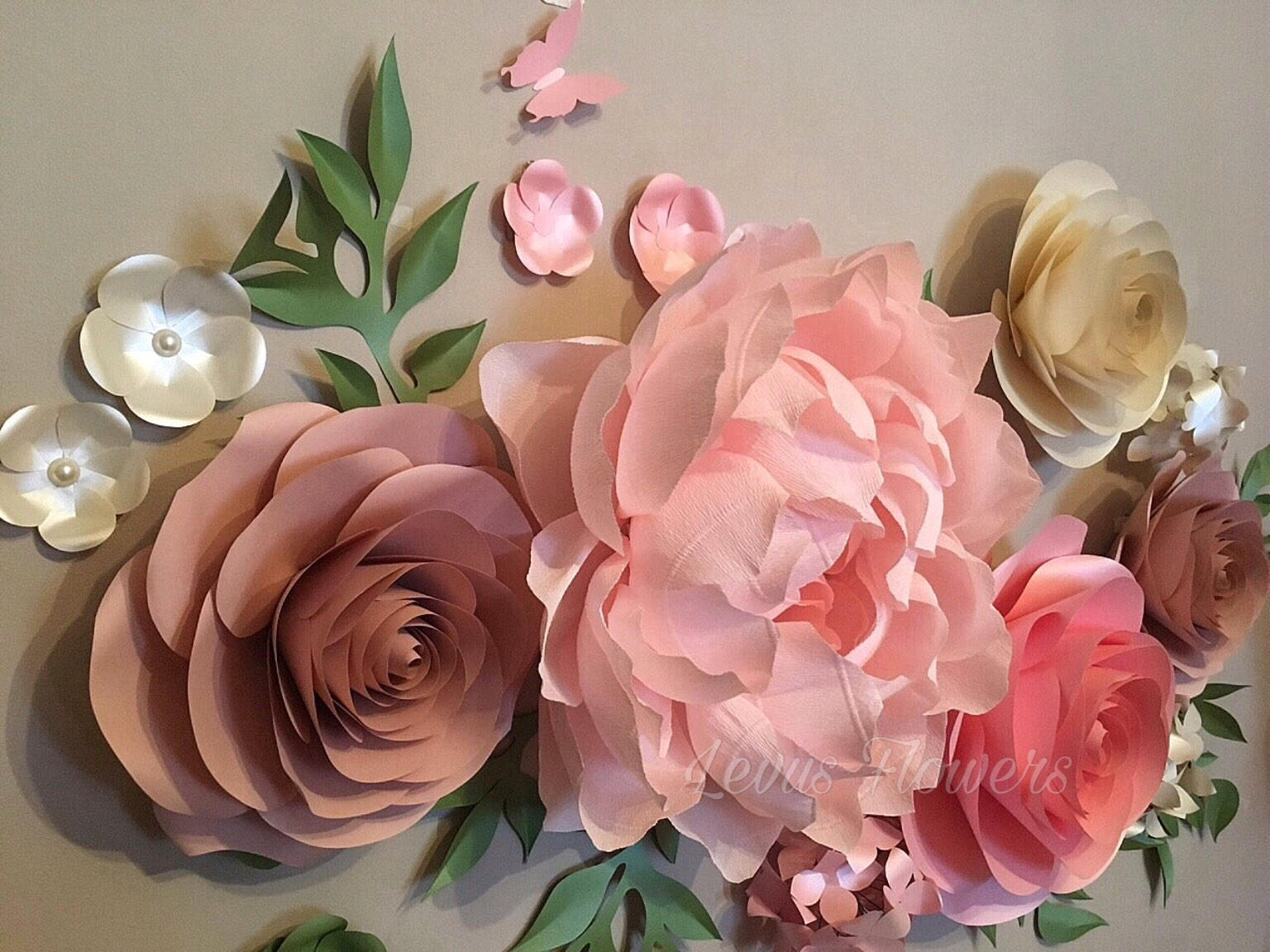 Paper Flowers Wall Decor Nursery Flowers Decor Set Paper Etsy