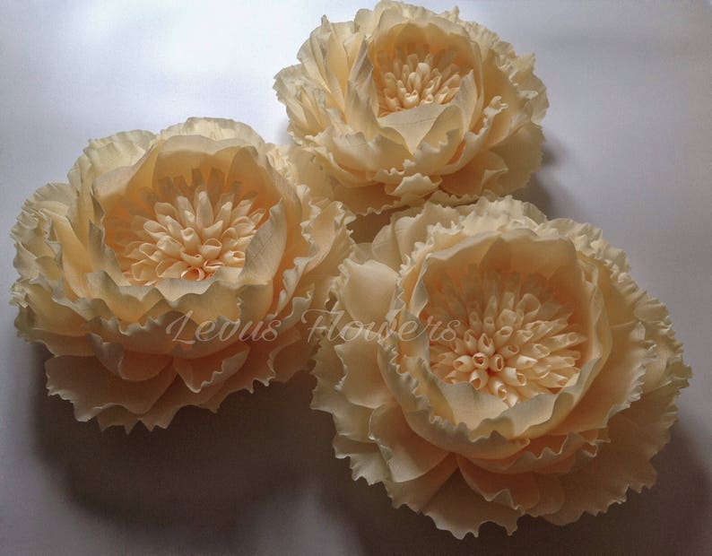 Paper Flowerswedding Decorcrepe Paper Flowerslarge Paper Etsy