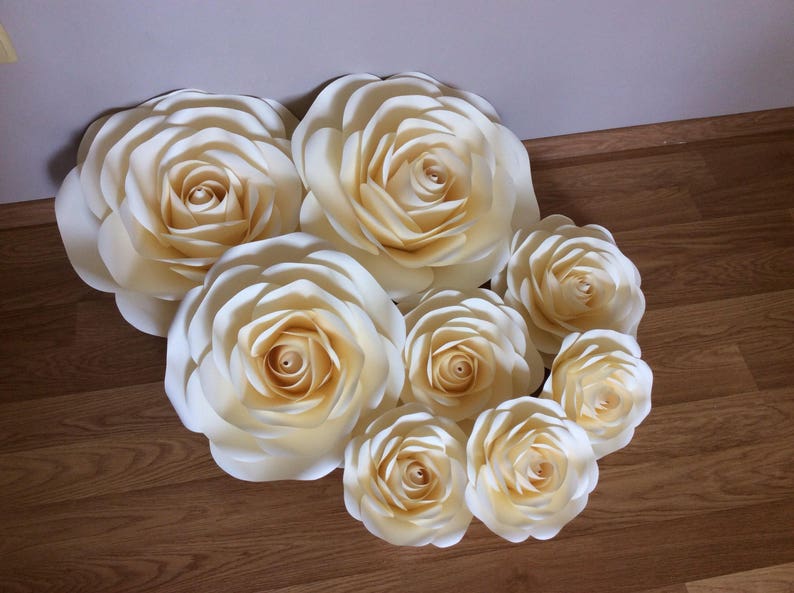 Paper Flowerswedding Decorset Paper Flowerslarge Paper Etsy