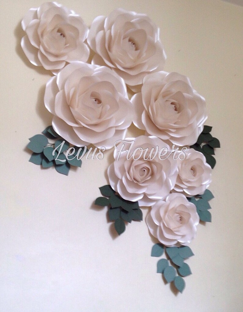 Large Paper Flowers Wall Decor Paper Flowers Wedding Decor Etsy