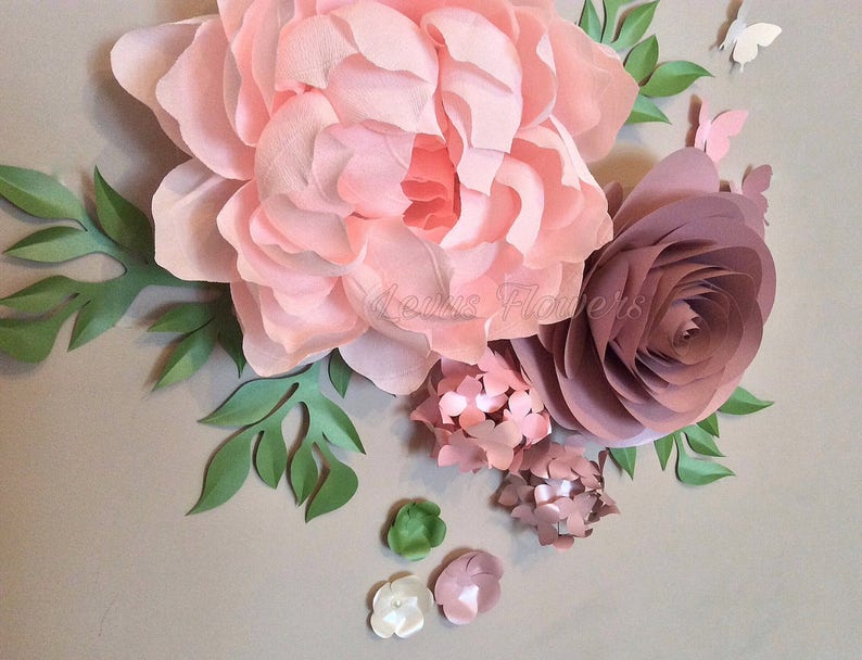 Nursery Flowers Decor Crepe Paper Flowers Large Paper Etsy