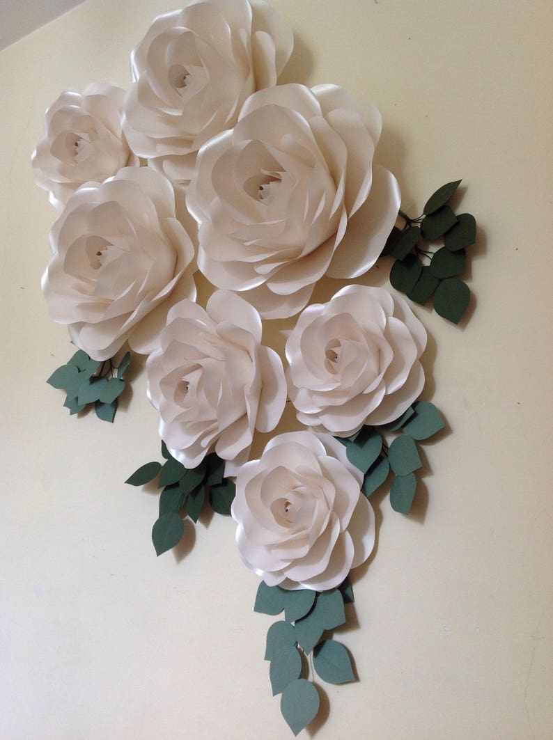 Large Paper Flowers Wall Decor Paper Flowers Wedding Decor Etsy