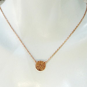 Rose Gold Phaistos Disc Pendant: Sterling Silver Greek Necklace