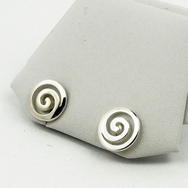 Greek Spiral Stud Earrings, Sterling Silver, Greek Jewelry, Ancient Greek, Boucles d'oreilles Spirale, Spiral Ohrringe, griechischer Schmuck