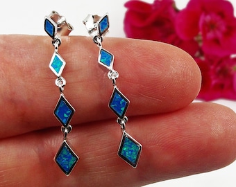 LOSANGE, boucles d'oreilles argent sterling