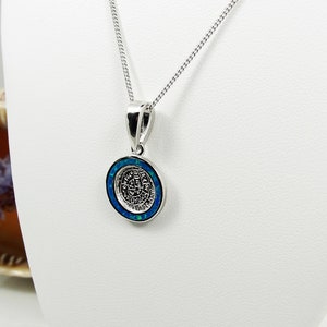 Pendentif médaille Disque de Phaistos 16 mm Placage Argent fin vieilli