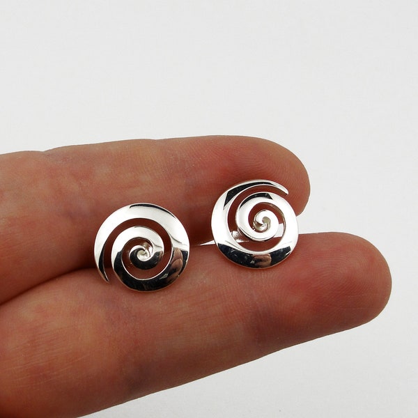 Greek Spiral/ Stud Earrings/ Sterling Silver/ Greek Jewelry from Greece/ Ancient Greek/ Boucles d'oreilles Spirale/ griechischer Schmuck