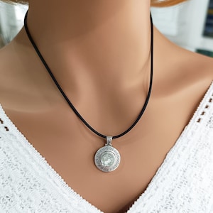 Ancient Greek Centaur Pendant Necklace,  Sterling Silver 925 & Enamel, Greek Key Meander Pendant, Handmade Mythological Jewelry