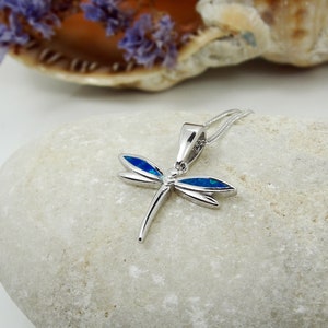Blue Fire Opal Dragonfly Pendant, Silver 925, Greek Jewelry From Greece ...