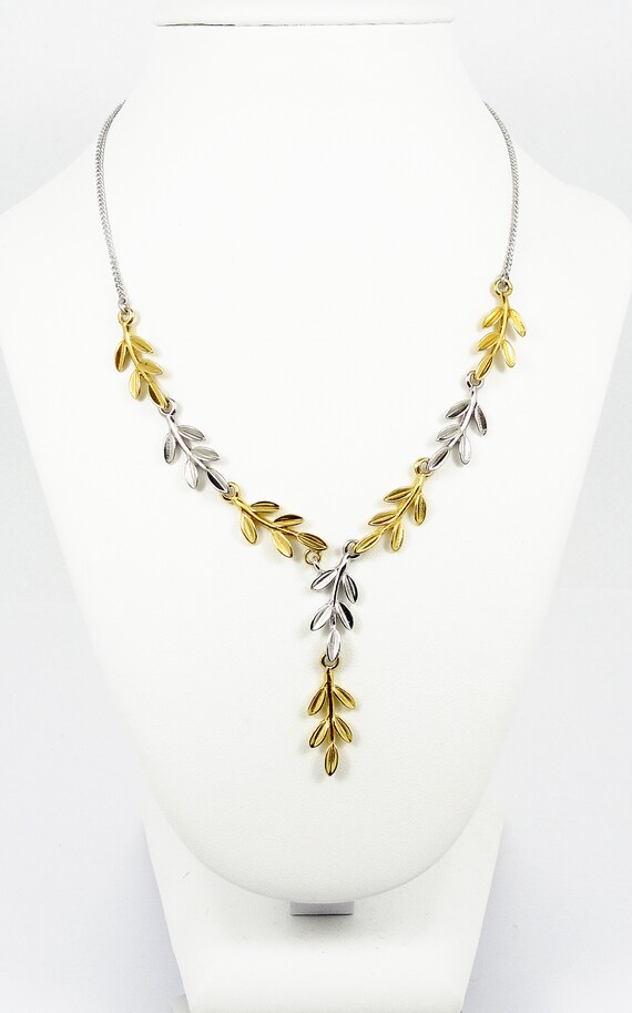 Olive Tree Branch Leaf Necklace Sterling Silver18k Gold - Etsy