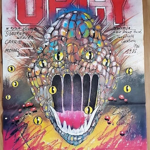 ALIENS, Polish poster, Movie Poster, Vintage poster, by Pagowski, rare poster, 1980s, killer poster, Sigourney Weaver, psychedelic poster