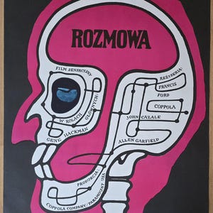 The conversation GENE HACKMAN Original Polish movie poster 1975 Coppola RARE Polish poster