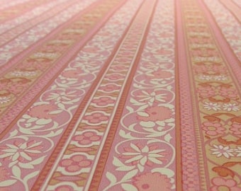 Papel pintado vintage original auténtico - Papel pintado vintage por metros - Papel pintado de los años 70 - Papel pintado de vinilo rosa de los años 70 / cas 52