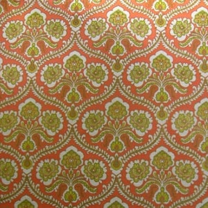 Carta da parati vintage al metro - Carta da parati anni '70 - Carta da parati damascata in rosso / cas 21 58