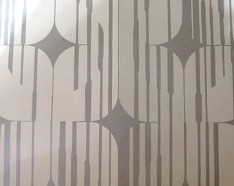 Carta da parati vintage al metro - Carta da parati anni '70 - Carta da parati in vinile geometrica quadrata anni '70 / cas 68